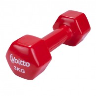 Гантель для фитнеса виниловая шестигранная Voitto 3 кг